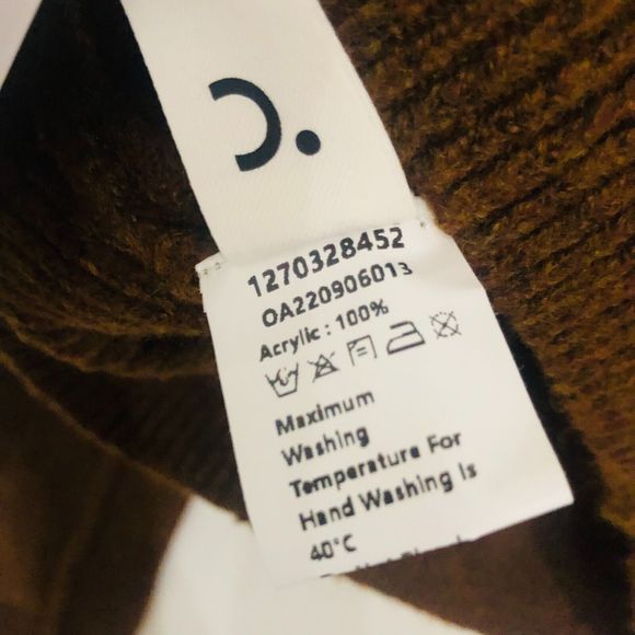 Commense Women's Cropped Cardigan Collared Sweater Long Sleeve Brown Size XL - Picture 7 of 9